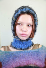 Load image into Gallery viewer, SKY BLUE AND BLACK-WHITE MELANGE PIERCING BALACLAVA
