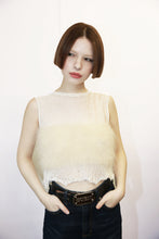 Load image into Gallery viewer, CREAM SERENE DREAMS COTTON &amp; MOHAIR NET TOP
