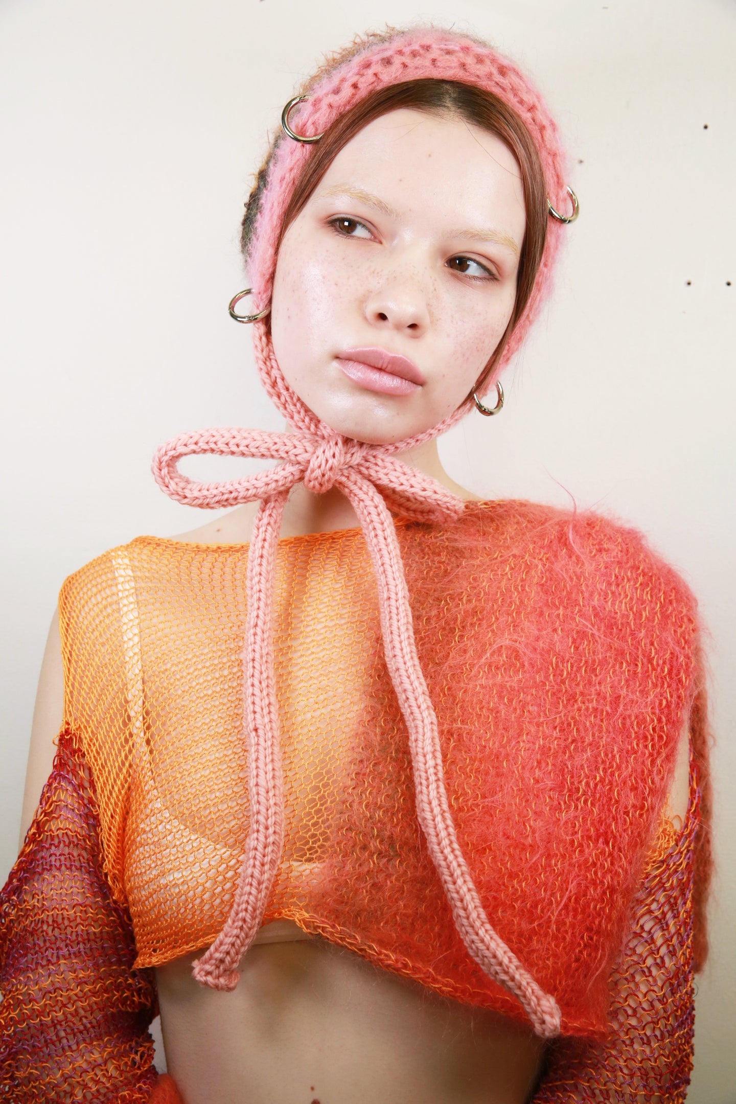 PINK, MUSTARD, BURNT ORANGE & KHAKI PIERCING BONNET