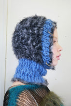 Load image into Gallery viewer, SKY BLUE AND BLACK-WHITE MELANGE PIERCING BALACLAVA
