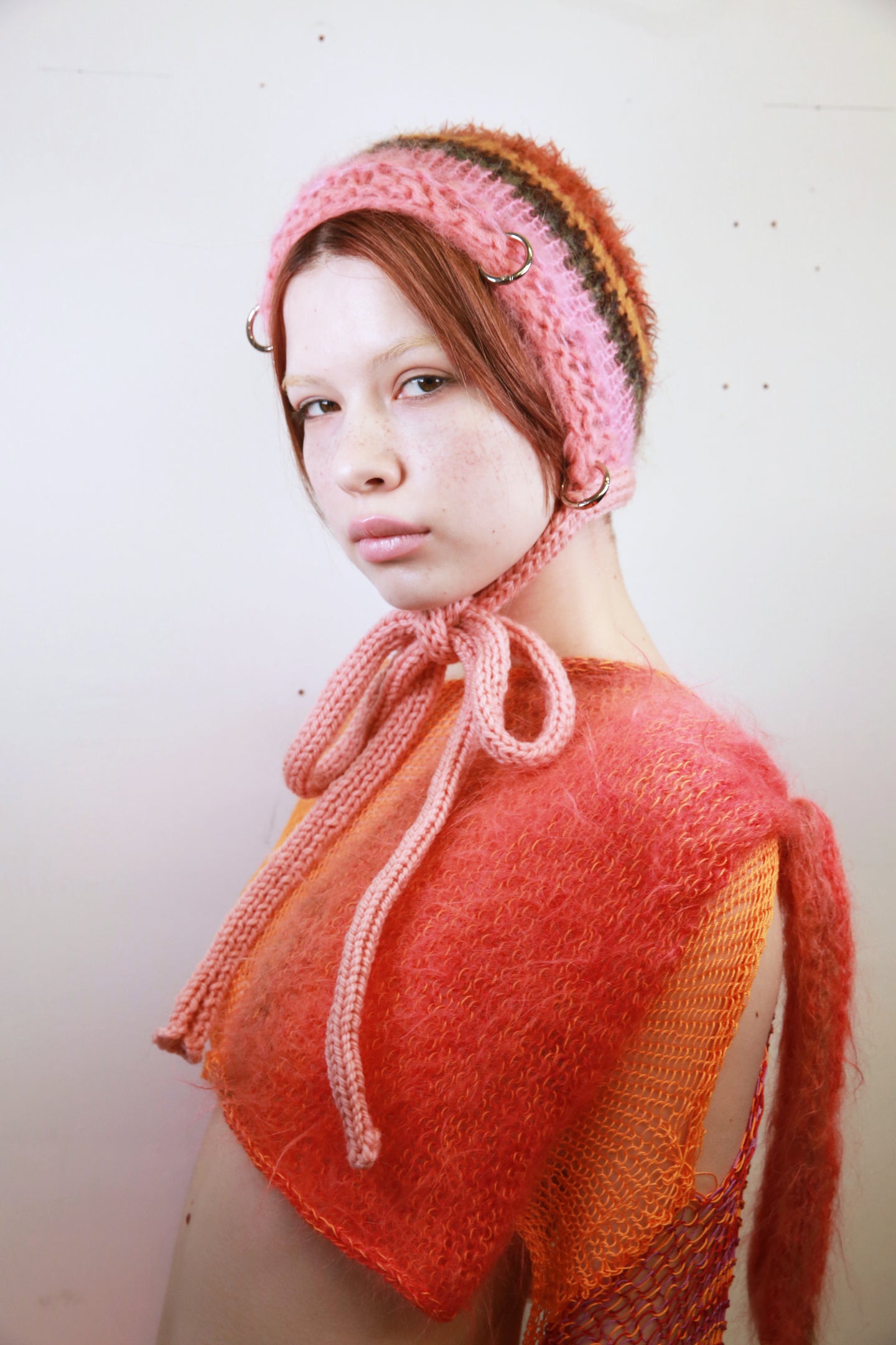 PINK, MUSTARD, BURNT ORANGE & KHAKI PIERCING BONNET