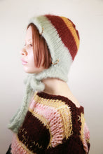 Load image into Gallery viewer, SEAFOAM GREEN, MAROON &amp; MUSTARD YELLOW PIERCING BONNET
