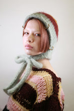 Load image into Gallery viewer, SEAFOAM GREEN, MAROON &amp; MUSTARD YELLOW PIERCING BONNET
