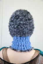 Load image into Gallery viewer, SKY BLUE AND BLACK-WHITE MELANGE PIERCING BALACLAVA
