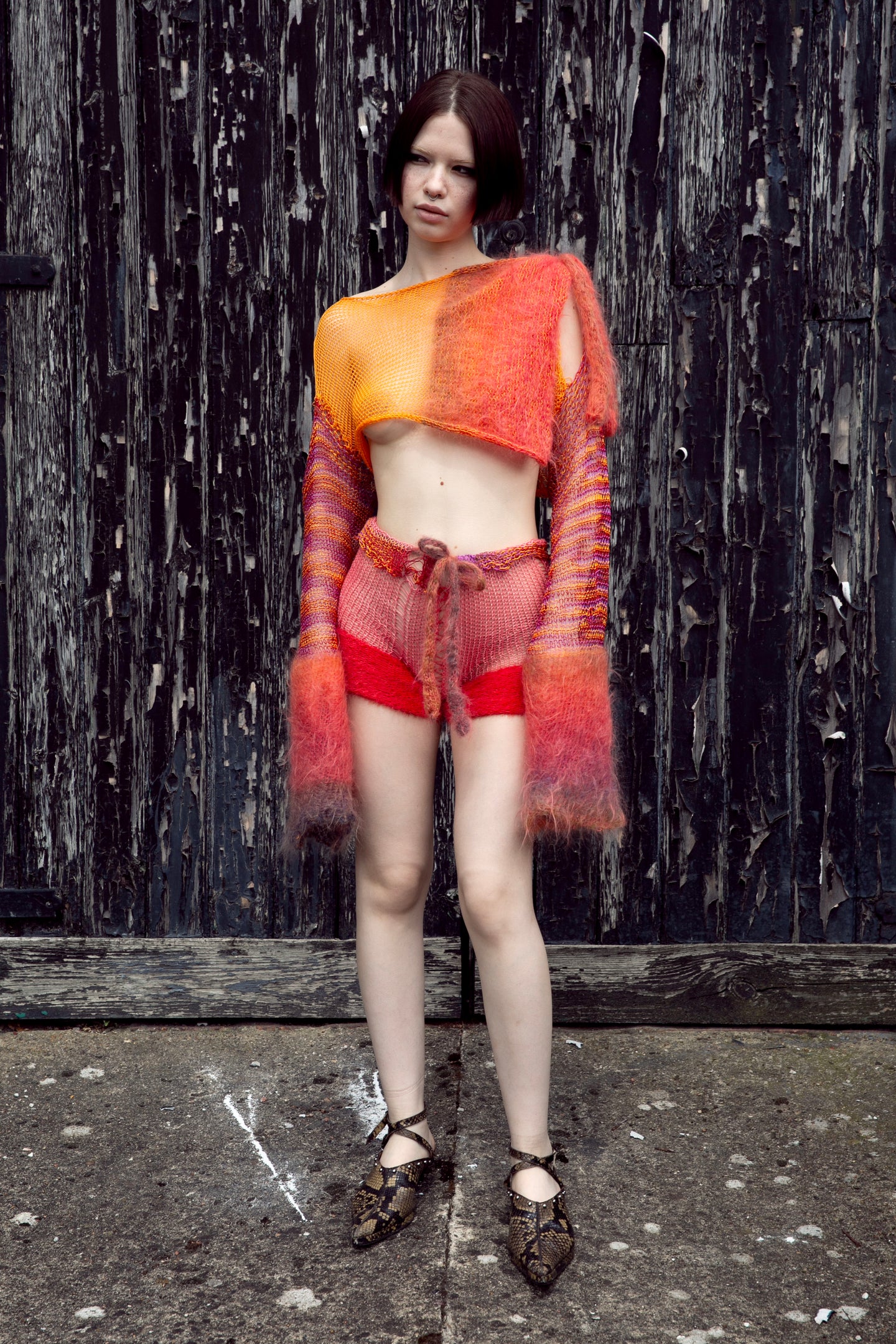 SAN FRANCISCO SUNSET COTTON & MOHAIR NET TOP