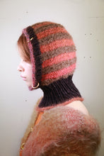 Load image into Gallery viewer, CORAL &amp; MUD BROWN STRIPE PIERCING BALACLAVA
